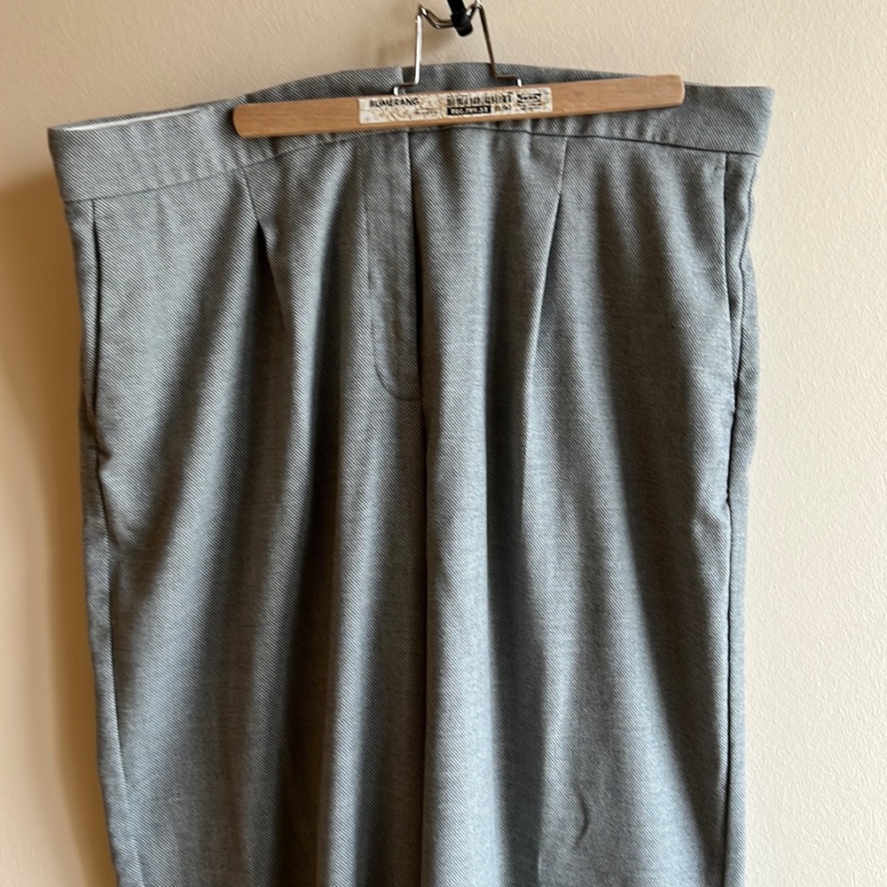 Womens light grey tweed wide leg pants